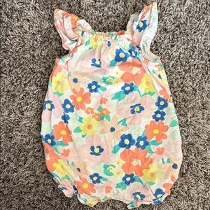 Carter's Floral Baby Outfit with Blue and Yellow Accents